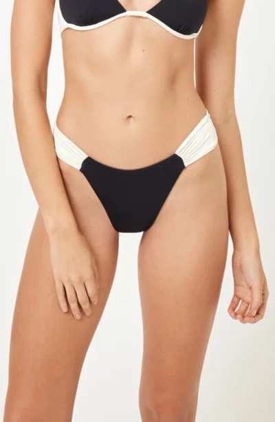 L*space Lspace Dolce Bitsy Bikini Bottoms In Black/cream