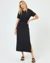 L*space Lspace Drew Midi Dress Women's Small Black Cotton Twist Front Side Slit Erk340 In Black
