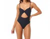 L*space Eco Chic Repreve Kyslee One Piece Swimsuit In Black In Blue