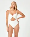 L*space Eco Chic Repreve Kyslee Swimsuit Womens Cream Cutout One-piece Kfc191 In Neutral