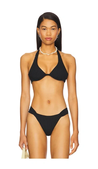 L*space Eco Ocean Rib Isa Bikini Top In Black