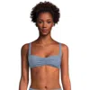 L*space Effie Bikini Top Womens Baltic Ribbed Shirred Cutout Swimwear Jdm2532 In Gray