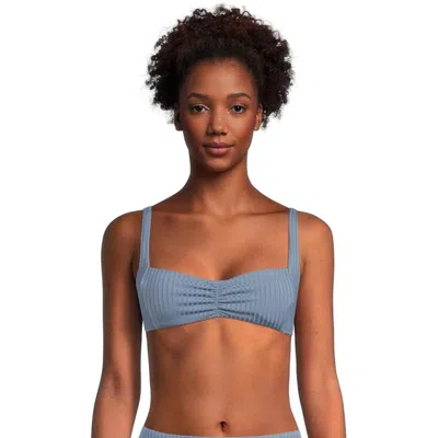 L*SPACE LSPACE EFFIE E0EFT25 BIKINI TOP WOMENS BALTIC GRAY RIBBED SWIMWEAR JZZ678
