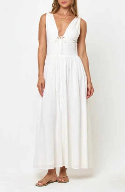 L*space Lspace Emmaline Smocked Waist Cover-up Maxi Dress In White