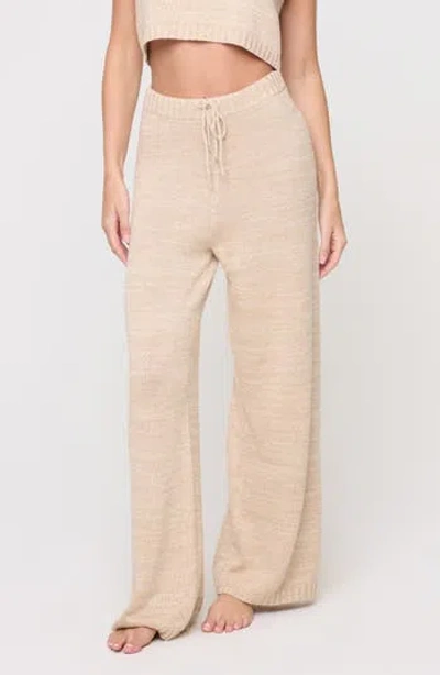 L*space Lspace En Route High Waist Knit Pants In Heather Oatmeal