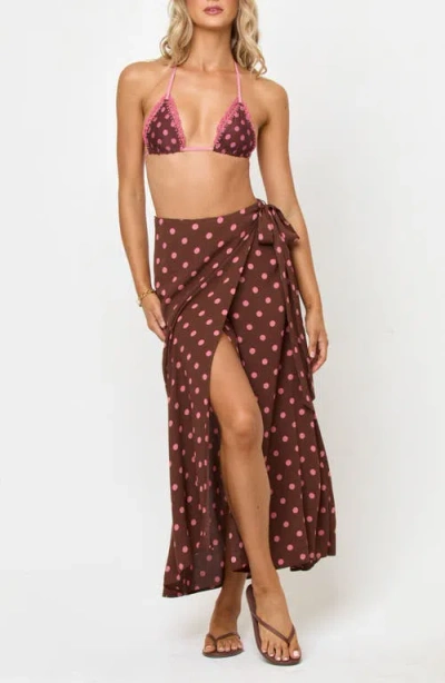 L*space Lspace Ever Polka Dot Cover-up Wrap Skirt In Multi