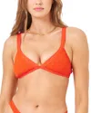 L*space Farrah Ribbed Bikini Top In Red