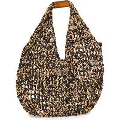 L*space Lspace Faye Raffia Shoulder Bag In Black
