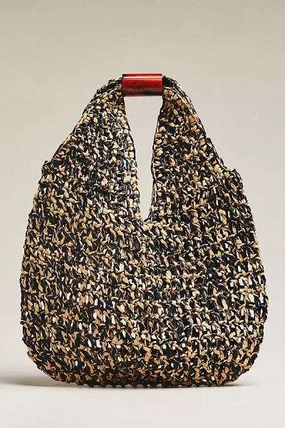 L*space Faye Raffia Shoulder Bag In Black