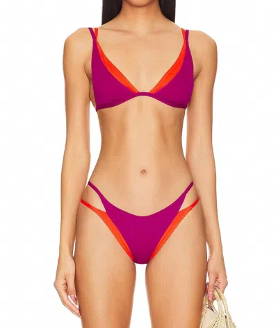 L*space Finneas Bikini Top In Berry/pimento In Pink