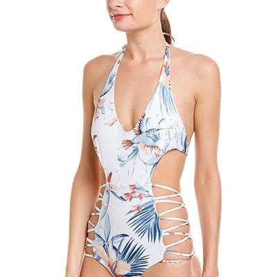 L*space Fire Tripp Strappy Halter One Piece In White