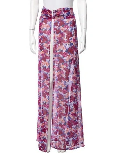 Pre-owned L*space Floral Print Cover-up In Purple