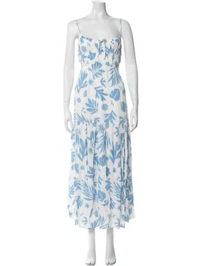 Pre-owned L*space Floral Print Midi Length Dress In Blue