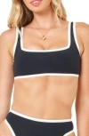 L*space Fused Ace Bikini Top Blc In Black/ Cream