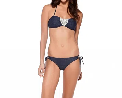 L*space Gazebo Bikini Bottom In Antique Denim In Blue