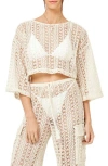 L*space Lspace Gigi Sheer Crop Cover-up Top In White