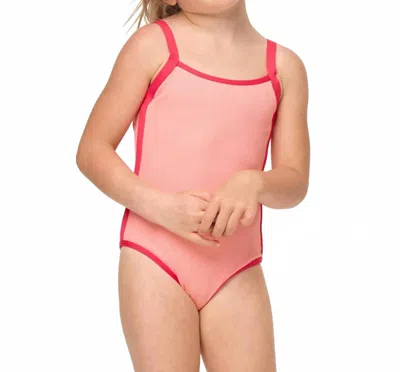 L*space Kids' Girls Beach Skipper One Piece Swimsuit In Red In Pink