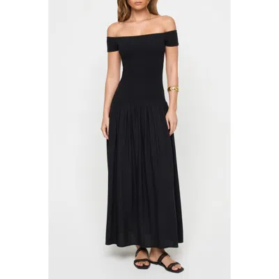 L*space Lspace Going Steady Off The Shoulder Cover-up Dress In Black