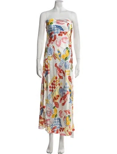 Pre-owned L*space Graphic Print Long Dress In Multicolor