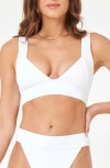 L*space Hailey Rib Bikini Top In White