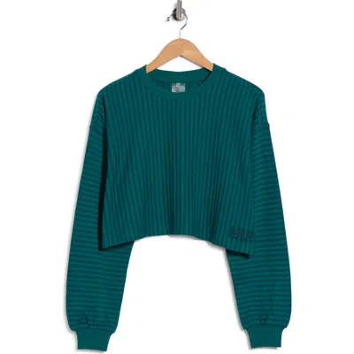 L*space Lspace Half Court Cropped Pullover Sweatshirt In Deep Teal