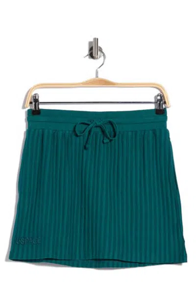 L*space Lspace Half Court Ribbed Drawstring Miniskirt In Deep Teal