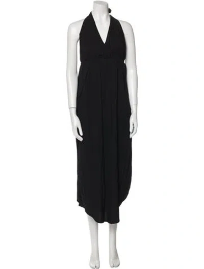 Pre-owned L*space Halterneck Long Dress In Black
