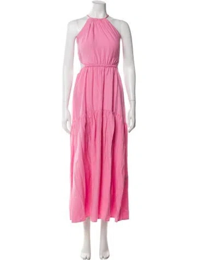 Pre-owned L*space Halterneck Long Dress In Pink