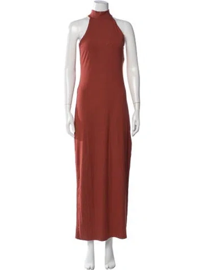 Pre-owned L*space Halterneck Long Dress W/ Tags In Orange