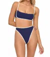 L*space Hazel Bikini Top In Midnight Cream In Blue