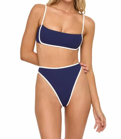 L*SPACE HAZEL BIKINI TOP IN MIDNIGHT CREAM
