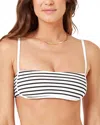 L*space Hazel Bikini Top In Sail Along Stripe In Gray