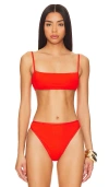 L*space Lspace Kourt Rib Bikini Top In Pimento