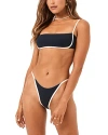 L*space Lspace Hazel Ribbed Bikini Top In Black/cream