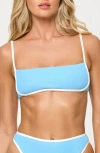 L*space Lspace Hazel Ribbed Bikini Top In Blue