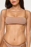 L*space Lspace Hazel Stripe Bikini Top In Brown Sugar