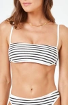 L*space Hazel Stripe Bikini Top In Sail Along Stripe