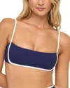 L*space Hazel Bikini Top In Midnight Cream In Blue