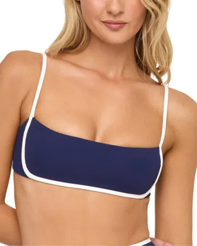 L*space Hazel Bikini Top In Midnight Cream In Blue