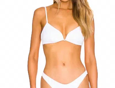 L*SPACE HELENA RIBBED BIKINI TOP IN WHITE