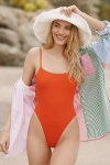L*space Holly Rib One-piece Swimsuit In Red