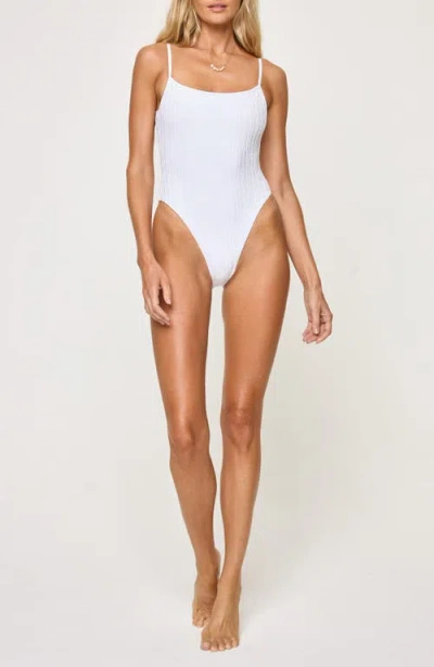L*space Lspace Holly Embroidered One-piece Swimsuit In White