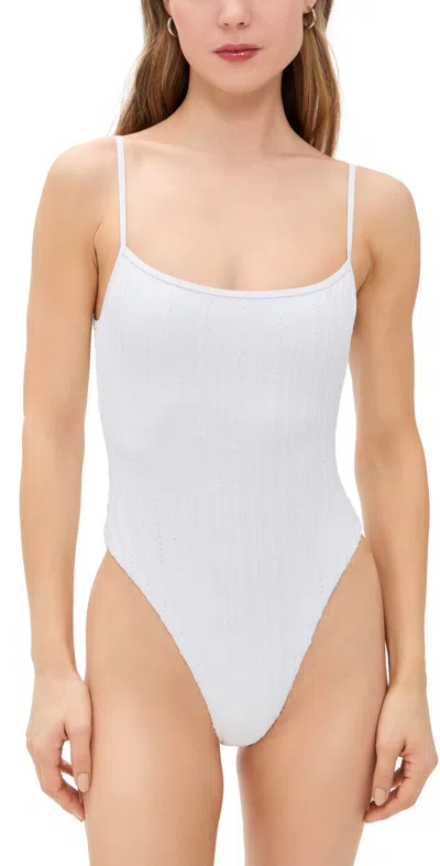 L*space Holly Rib One-piece Swimsuit In White