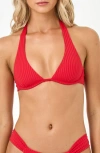 L*space Lspace Isa Underwire Rib Bikini Top In Orange