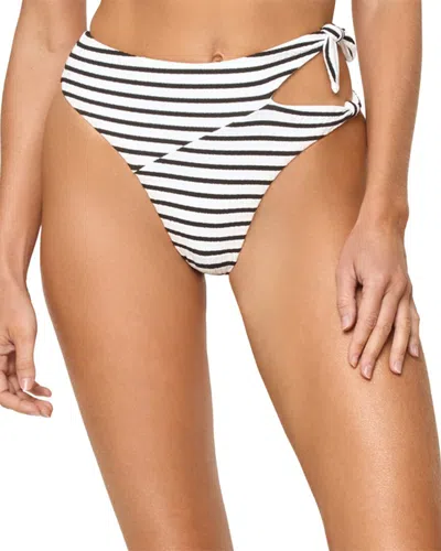 L*space Lspace Jack Bitsy Cutout High Waist Bikini Bottoms In Sail Along Stripe
