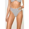 L*space Lspace Jack Bitsy Cutout High Waist Bikini Bottoms In Sail Along Stripe