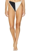 L*space Jada Bitsy Twist Front Bikini Bottoms In Black & Cream