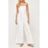 L*space Lspace Jaida Open Back Cotton Cover-up Jumpsuit In White