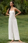 L*space Lspace Jaida Open Back Cotton Cover-up Jumpsuit In White