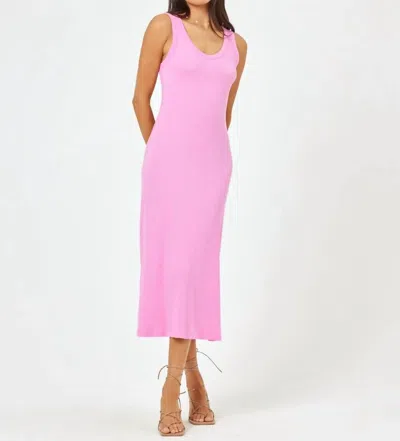 L*space Jenna Flowy Midi Dress In Tulip Pink In Multi